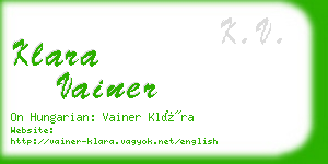 klara vainer business card